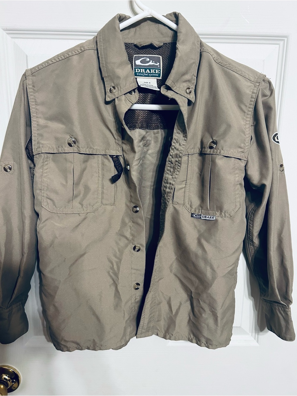Drake Kids Olive Button-Front Utility Shirt